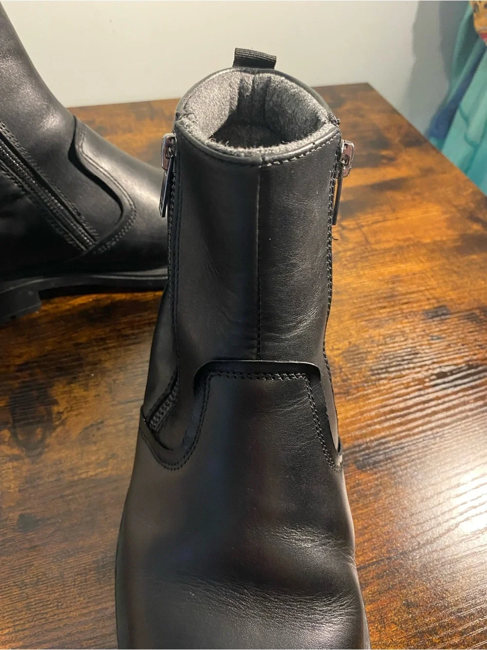 Aldo Black Waterproof Leather Chukka Zip Boots